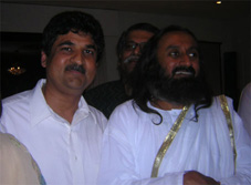 V.Kohli with Sri Sri Ravi Shankar.